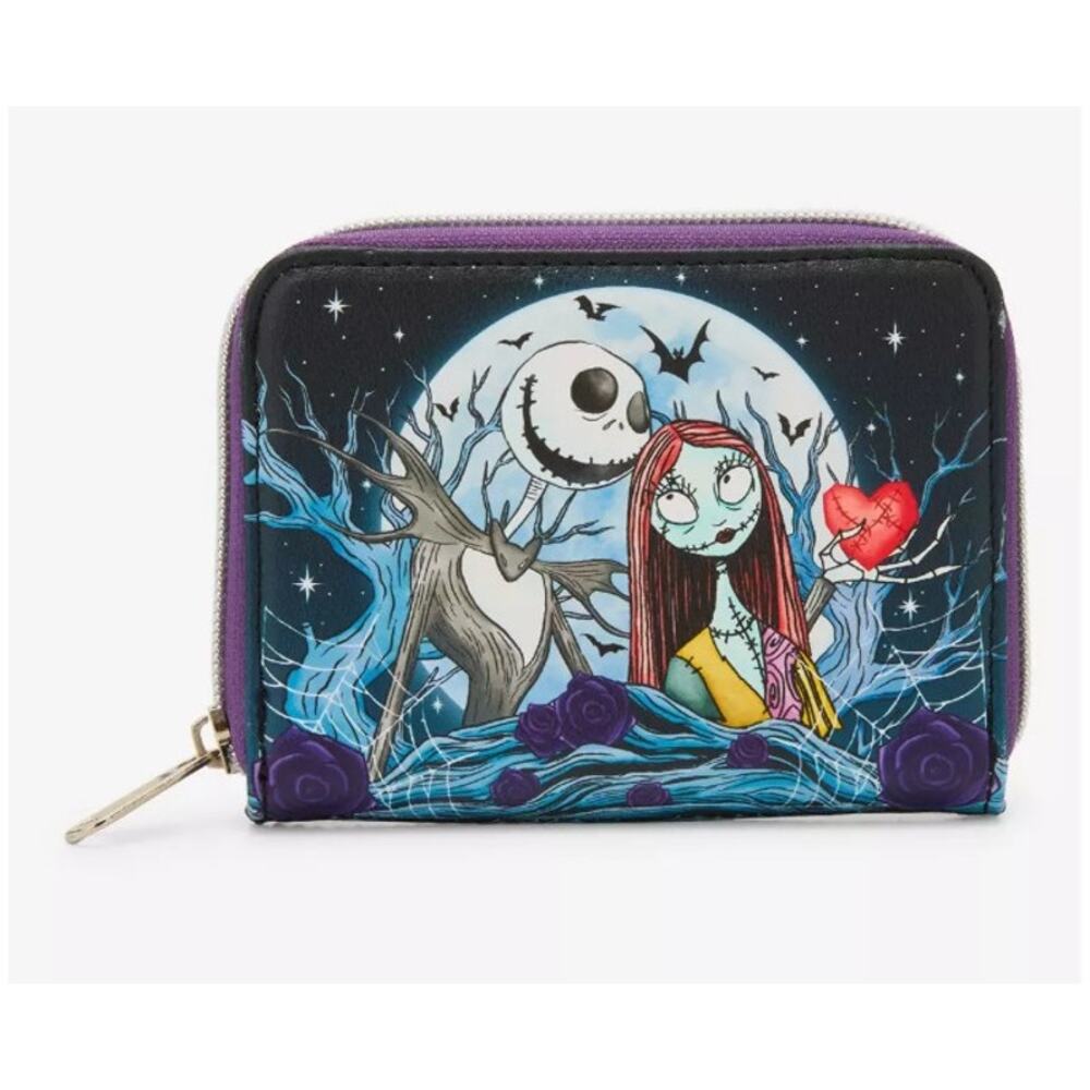 Loungefly Disney Nightmare Before Christmas Jack & Sally Moon Mini Zipper Wallet